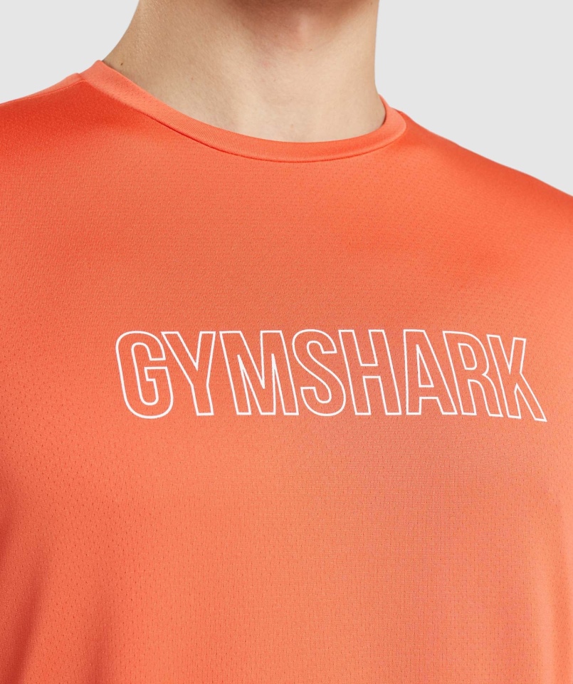 Gymshark Przyjazd Graficzny T-shirt Papaja Pomarańczowy