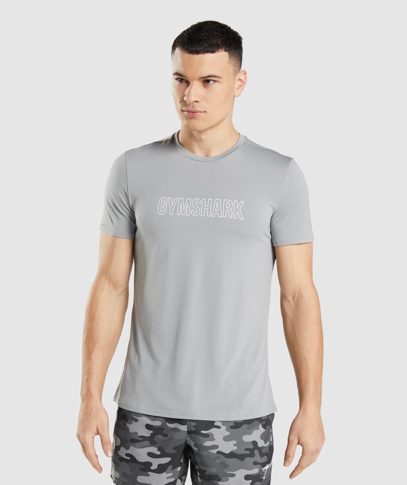 Gymshark Przyjazd Graficzny T-shirt Smokey Grey