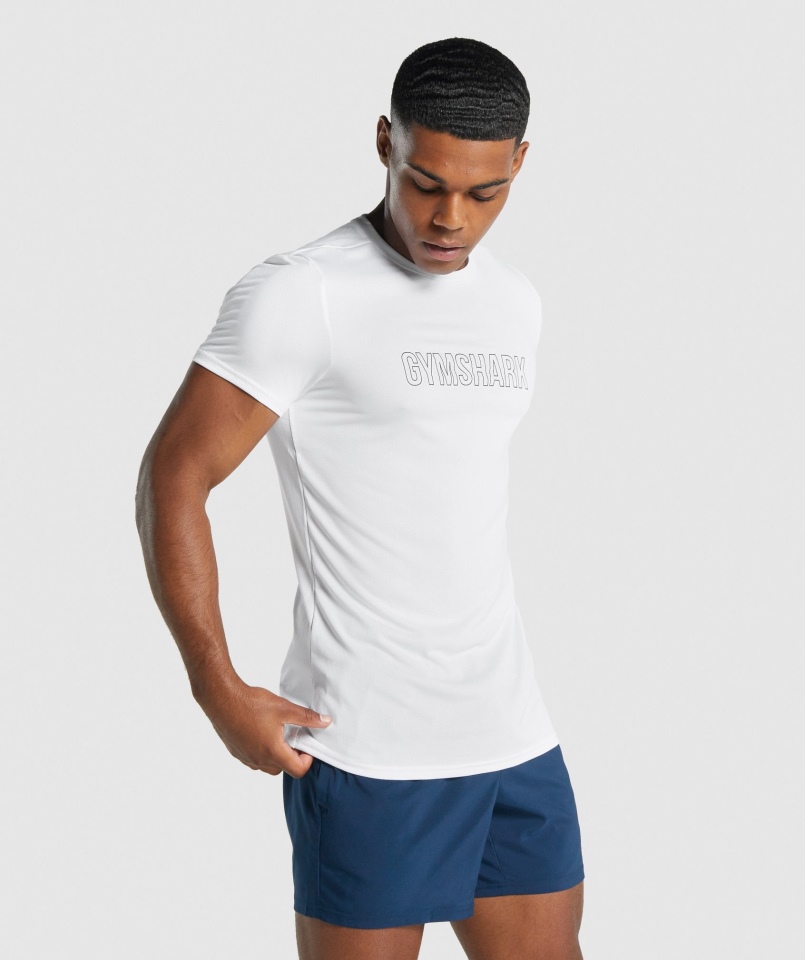 Gymshark Przyjazd Graficzny T-shirt Biały