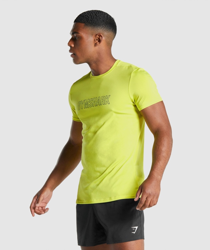 Gymshark Przyjazd Graficzny T-shirt żółty