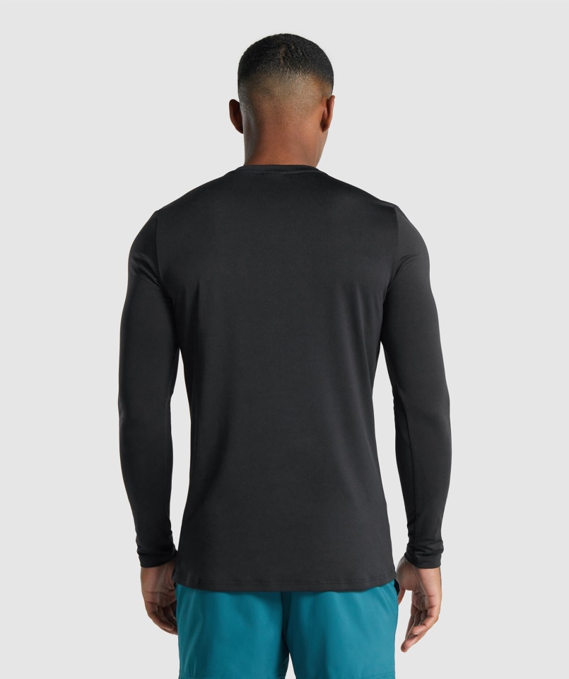 Gymshark Przyjazdowa Graficzna Koszulka Z Długim Rękawem Czarna