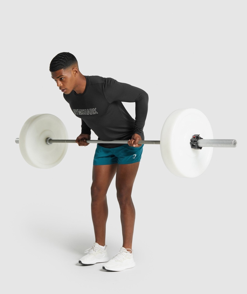 Gymshark Przyjazdowa Graficzna Koszulka Z Długim Rękawem Czarna