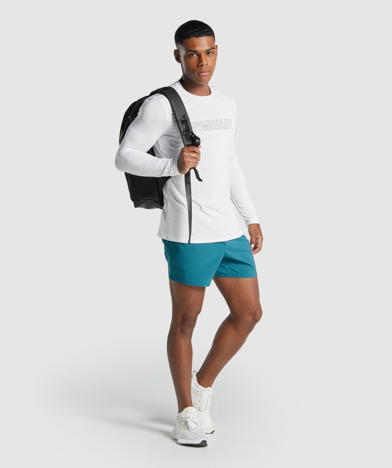 Gymshark Przyjazd Koszulka Z Długim Rękawem Z Grafiką Biała