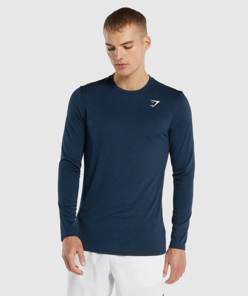 Gymshark Przyjazd Koszulka Z Długim Rękawem Granatowa