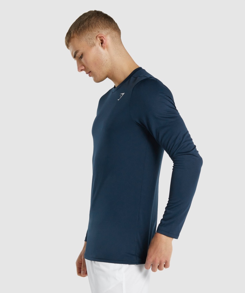 Gymshark Przyjazd Koszulka Z Długim Rękawem Granatowa