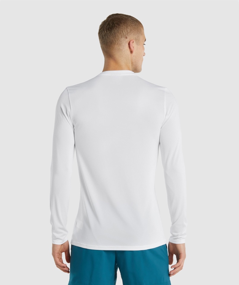 Gymshark Przyjazd Koszulka Z Długim Rękawem Biała