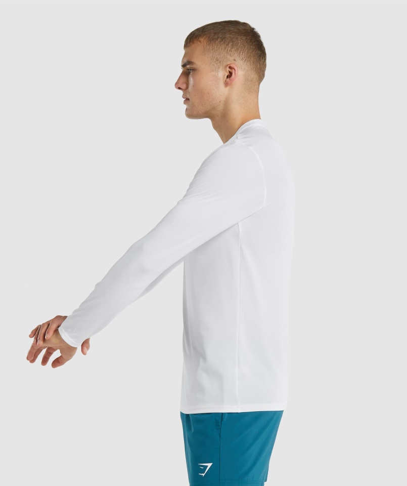 Gymshark Przyjazd Koszulka Z Długim Rękawem Biała