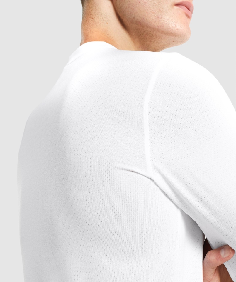 Gymshark Przyjazd Koszulka Z Długim Rękawem Biała
