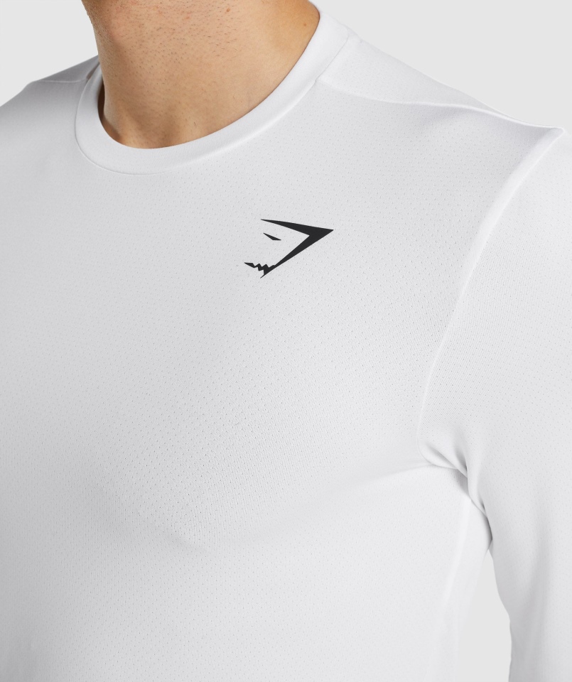 Gymshark Przyjazd Koszulka Z Długim Rękawem Biała