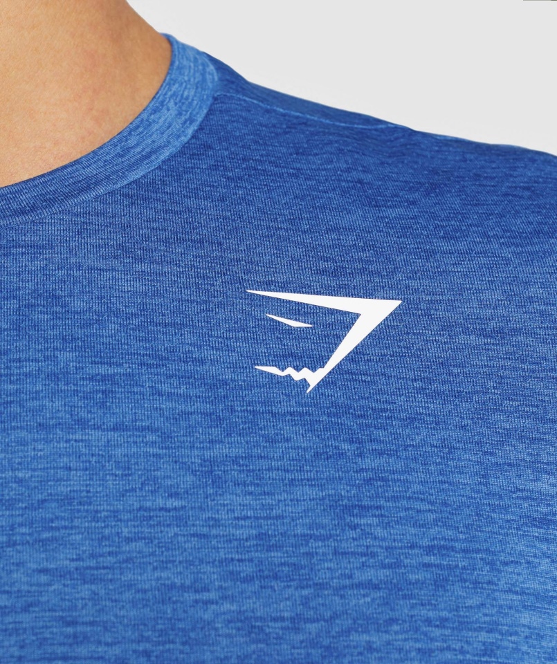 Gymshark Przyjazd Marl Koszulka Niebieski Oszczep Niebieski Marl