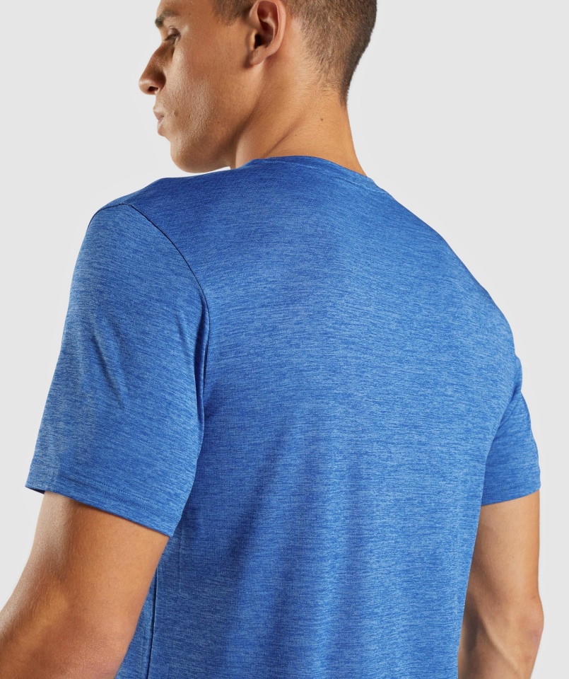 Gymshark Przyjazd Marl Koszulka Niebieski Oszczep Niebieski Marl