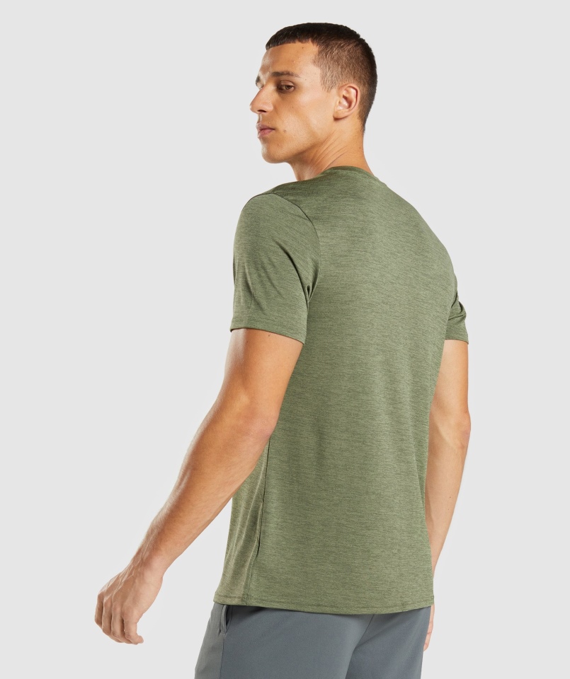 Gymshark Przyjazd Marl Koszulka Core Oliwkowo-oliwkowa Marl