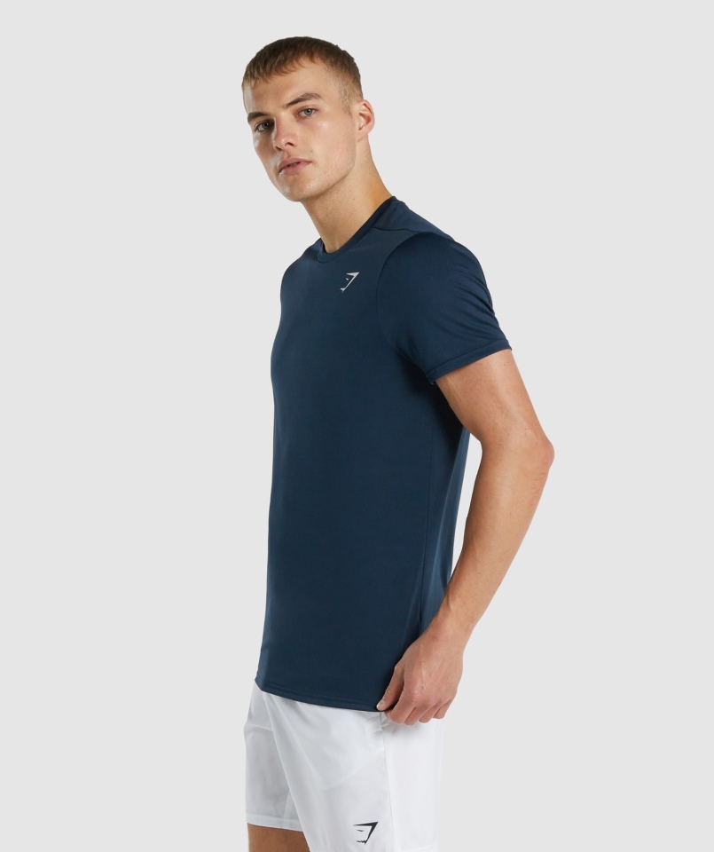 Gymshark Arrival Granatowa Koszulka O Regularnym Kroju