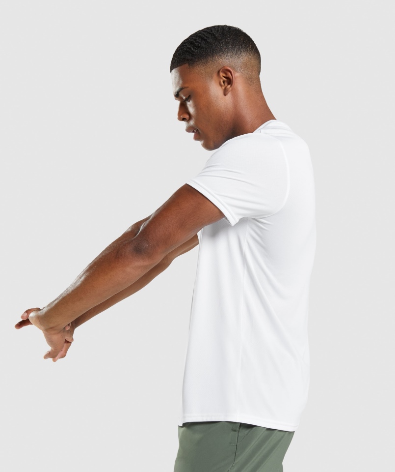 Gymshark Arrival Biała Koszulka O Regularnym Kroju