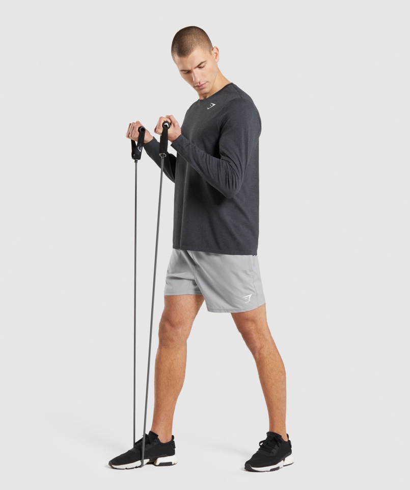 Gymshark Arrival Bezszwowa Koszulka Z Długim Rękawem Czarna Marl