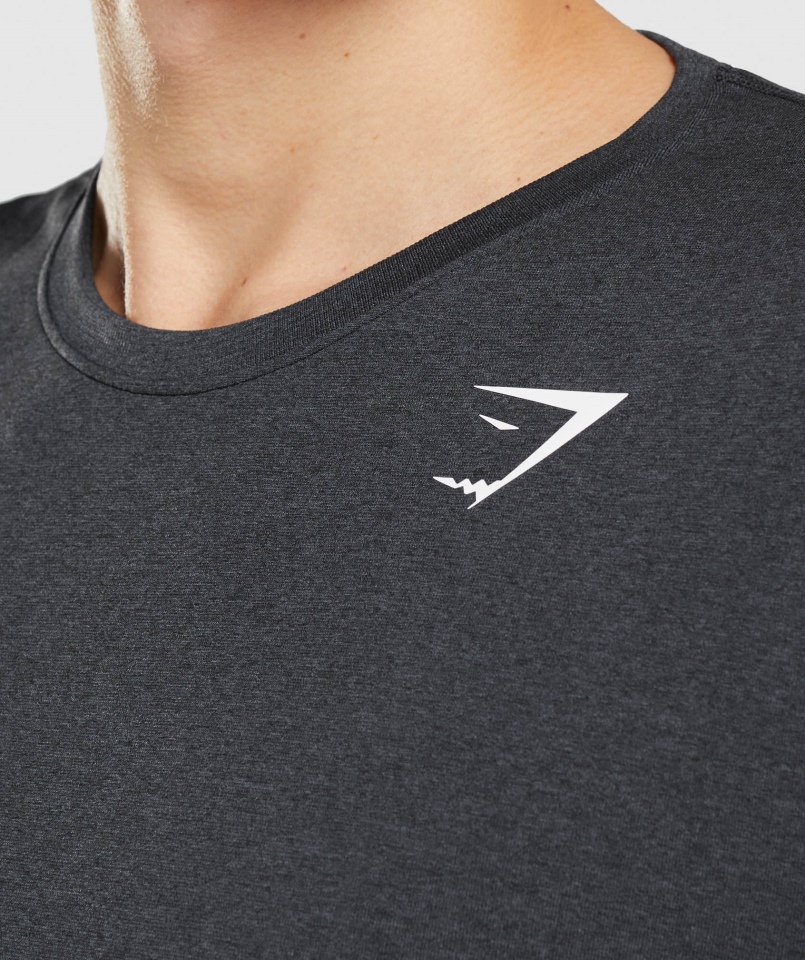 Gymshark Arrival Bezszwowa Koszulka Z Długim Rękawem Czarna Marl