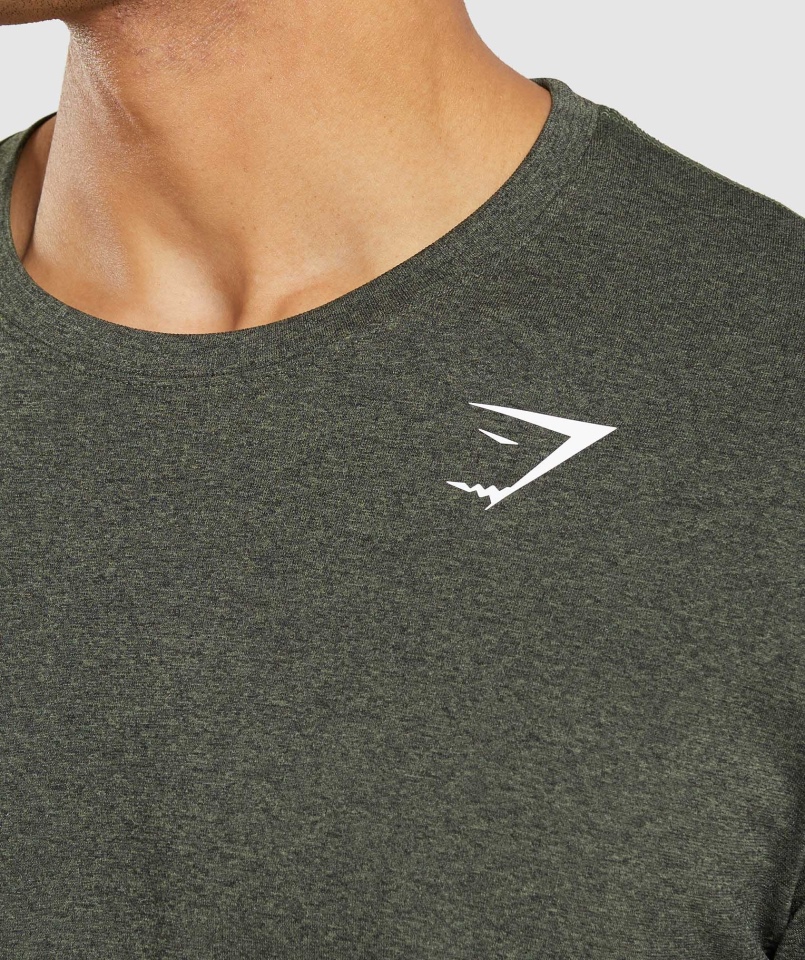 Gymshark Arrival Bezszwowa Koszulka Z Krótkim Rękawem Core Oliwkowa Marl