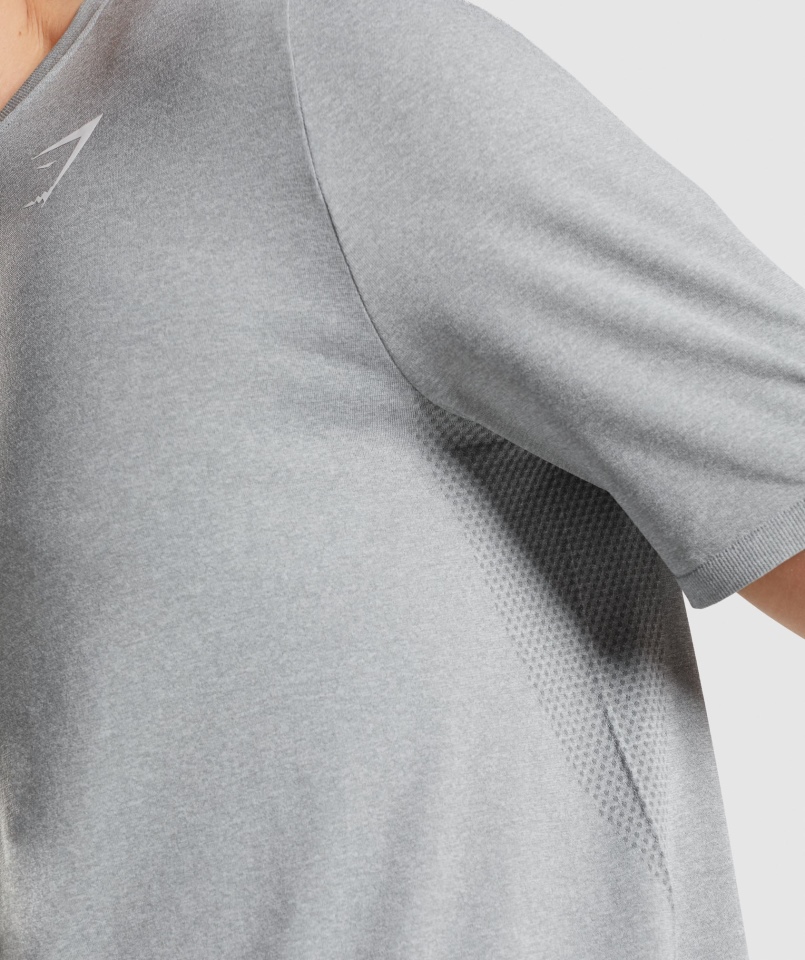 Gymshark Przyjazd Bezszwowa Koszulka Szara