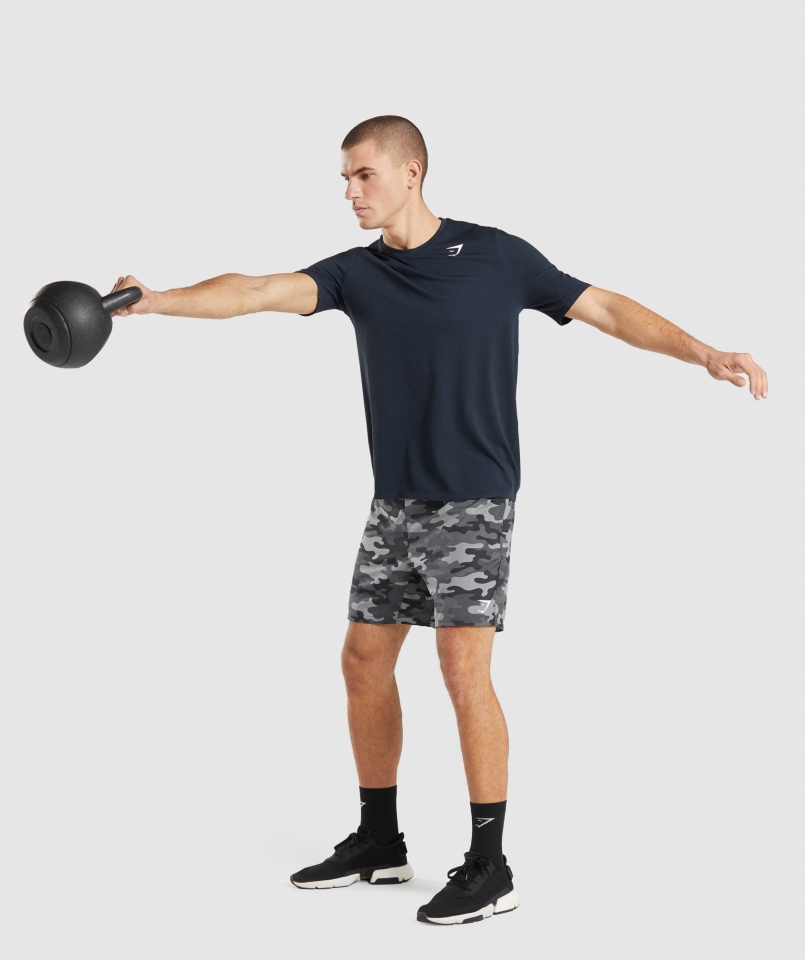 Gymshark Przyjazd Bezszwowa Koszulka Granatowa