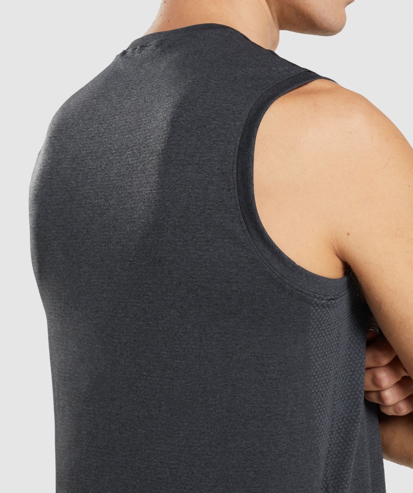 Gymshark Przyjazd Bezszwowa Koszulka Czarna Marl