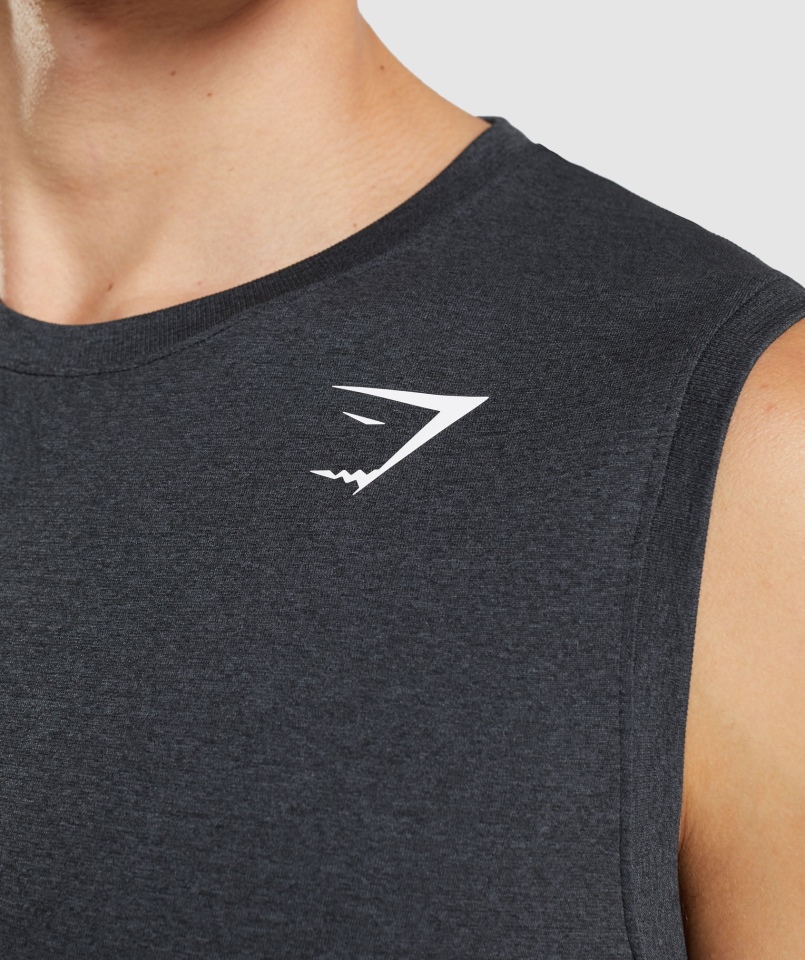 Gymshark Przyjazd Bezszwowa Koszulka Czarna Marl