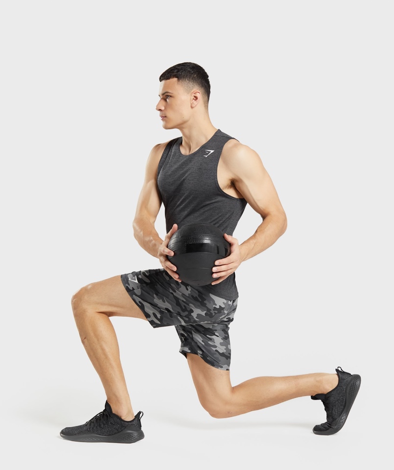 Gymshark Przyjazd Spodenki Szary Nadruk