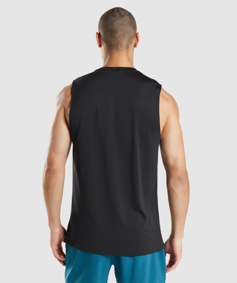 Gymshark Przyjazd Koszulka Bez Rękawów Czarna