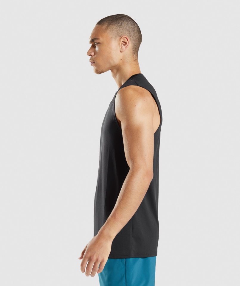 Gymshark Przyjazd Koszulka Bez Rękawów Czarna