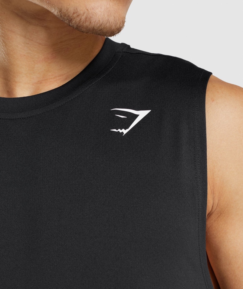 Gymshark Przyjazd Koszulka Bez Rękawów Czarna