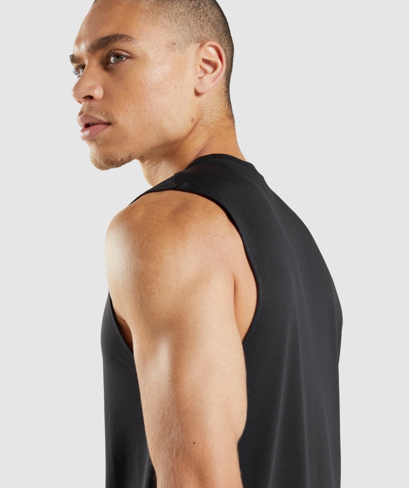 Gymshark Przyjazd Koszulka Bez Rękawów Czarna