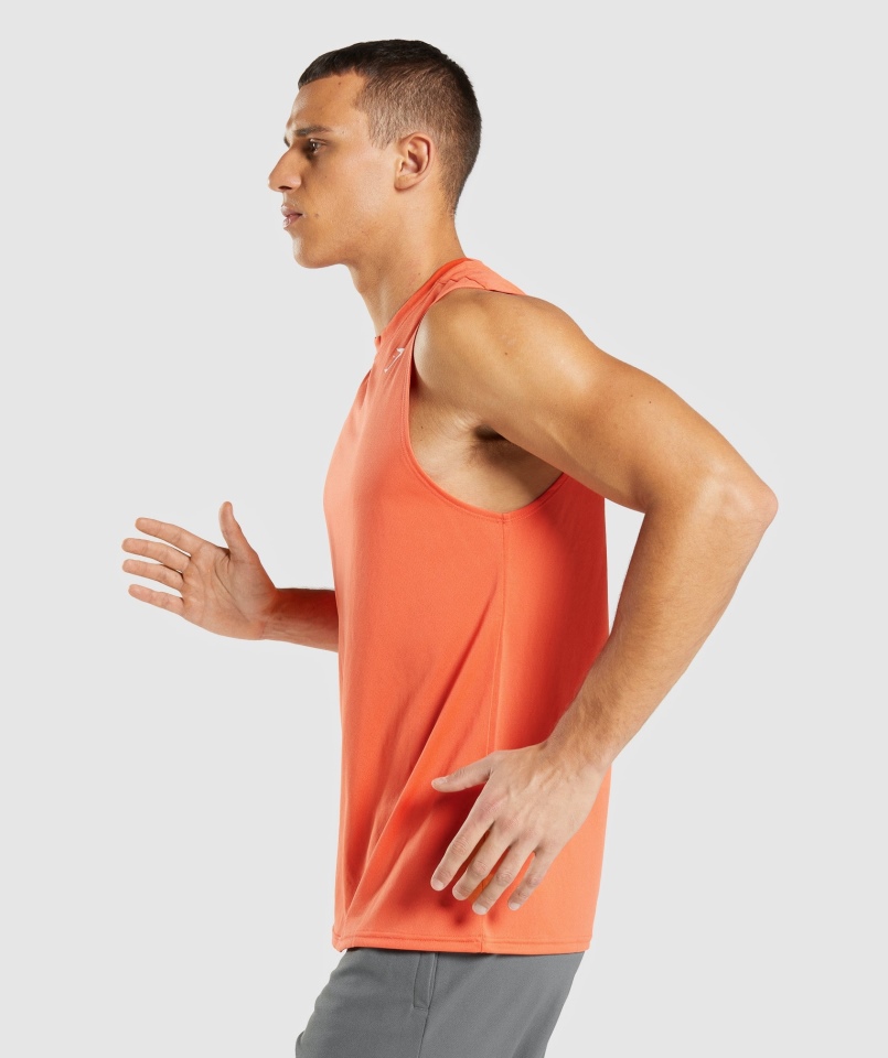 Gymshark Przyjazd T-shirt Bez Rękawów Papaja Pomarańczowy