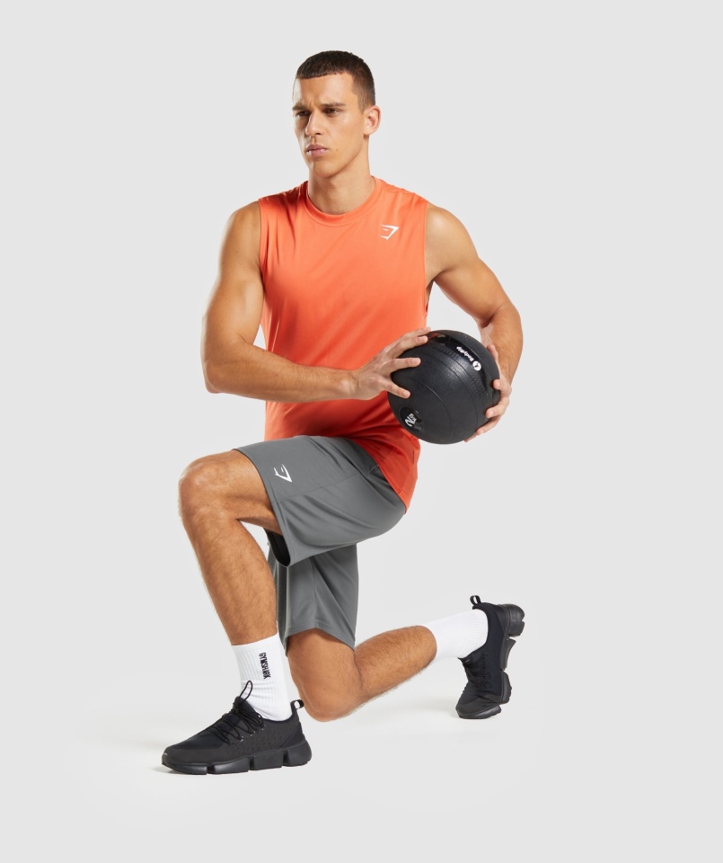 Gymshark Przyjazd T-shirt Bez Rękawów Papaja Pomarańczowy