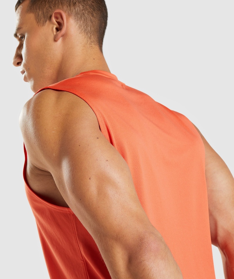 Gymshark Przyjazd T-shirt Bez Rękawów Papaja Pomarańczowy