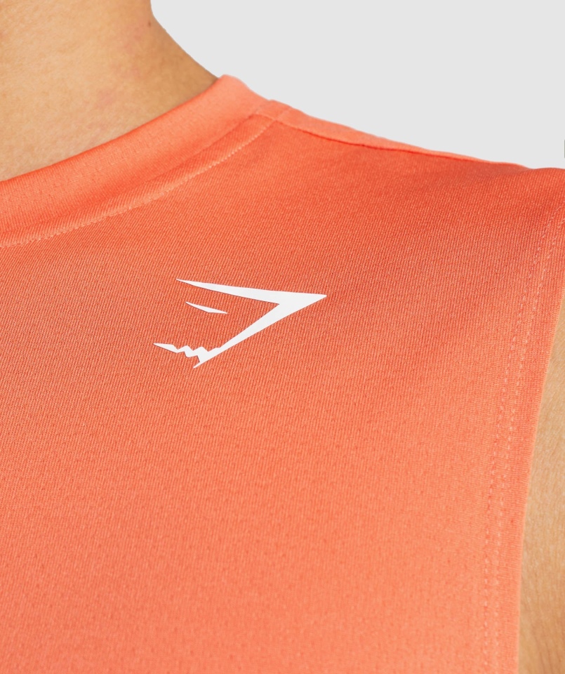 Gymshark Przyjazd T-shirt Bez Rękawów Papaja Pomarańczowy