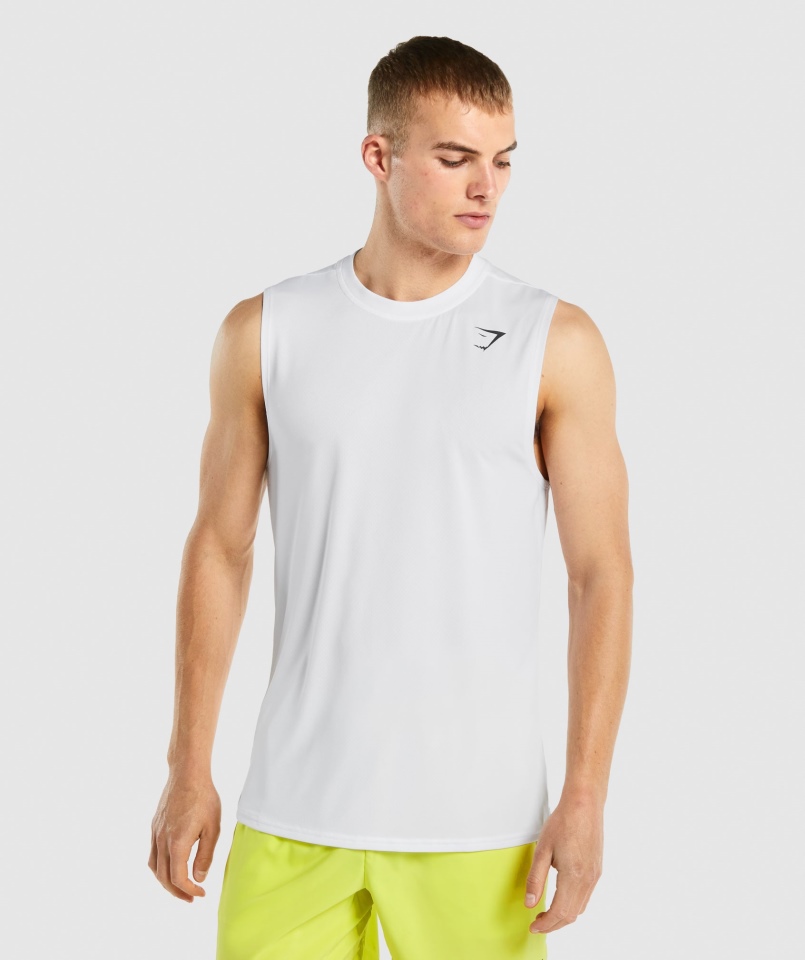 Koszulka Bez Rękawów Gymshark Przyjazd Biała