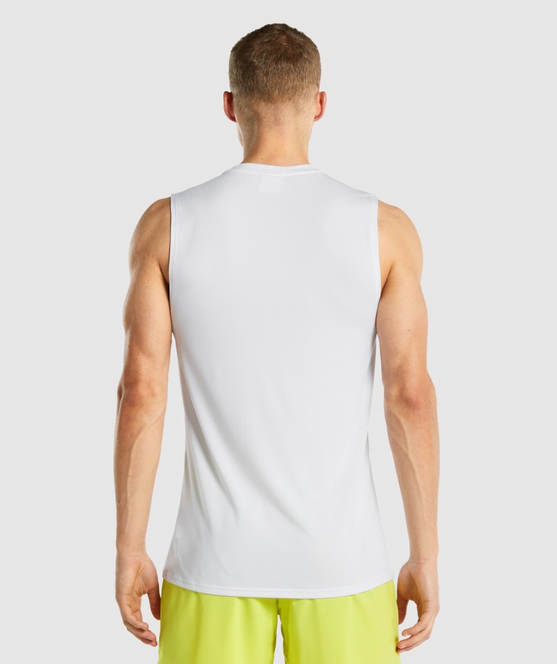 Koszulka Bez Rękawów Gymshark Przyjazd Biała