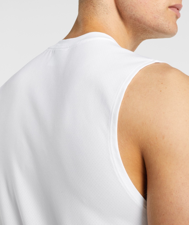 Koszulka Bez Rękawów Gymshark Przyjazd Biała