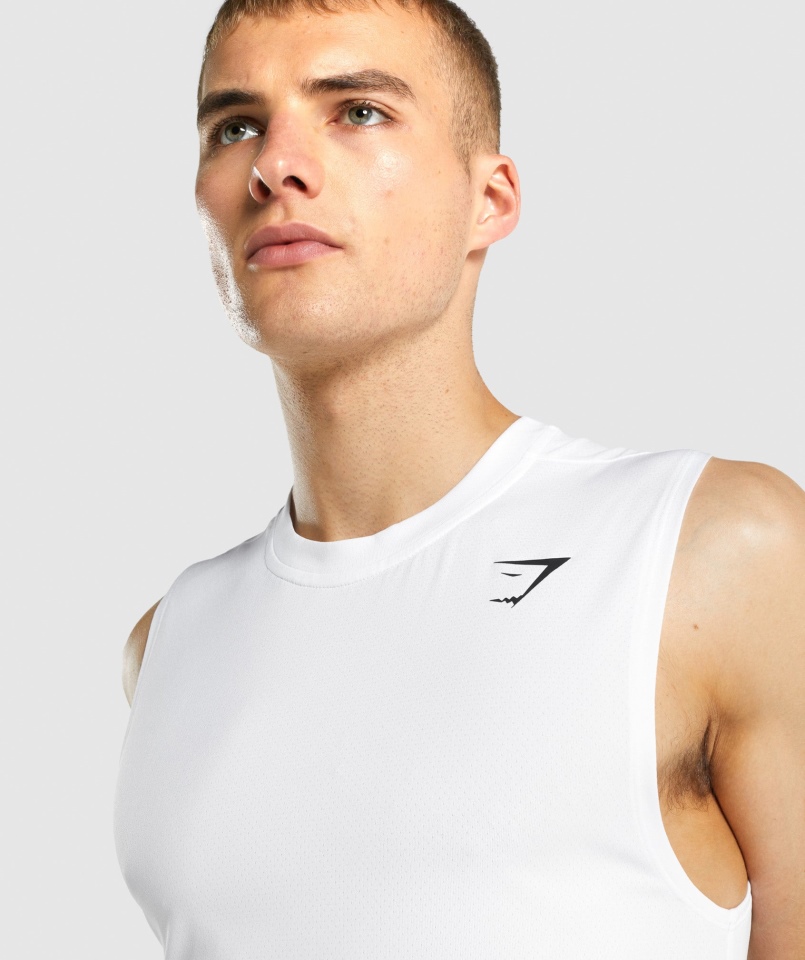 Koszulka Bez Rękawów Gymshark Przyjazd Biała