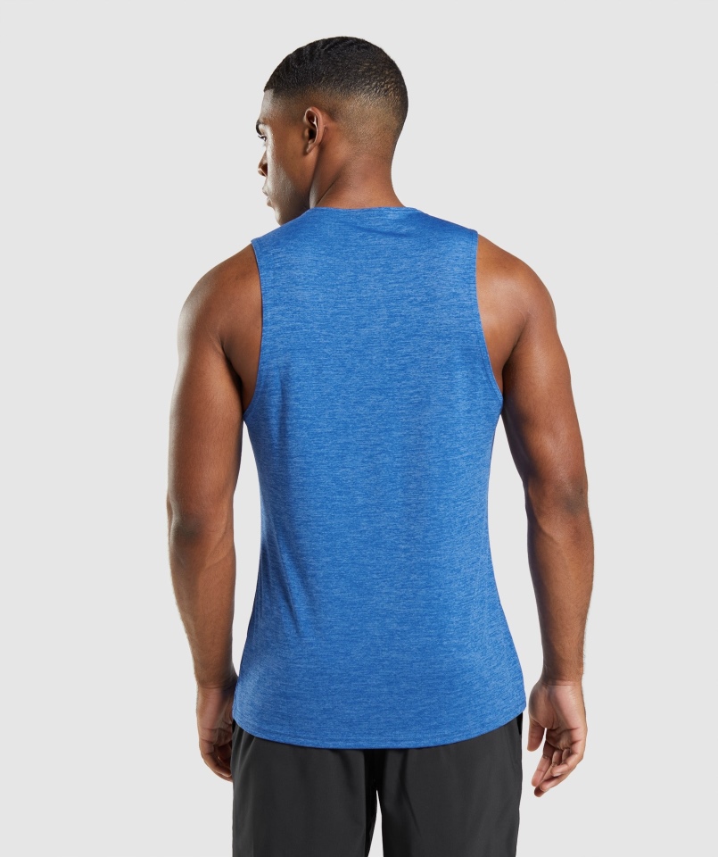 Gymshark Arrival Slim Marl Tank Niebieski Oszczep Niebieski Marl