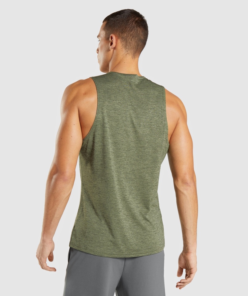 Gymshark Arrival Slim Marl Tank Core Oliwkowo-oliwkowy Marl