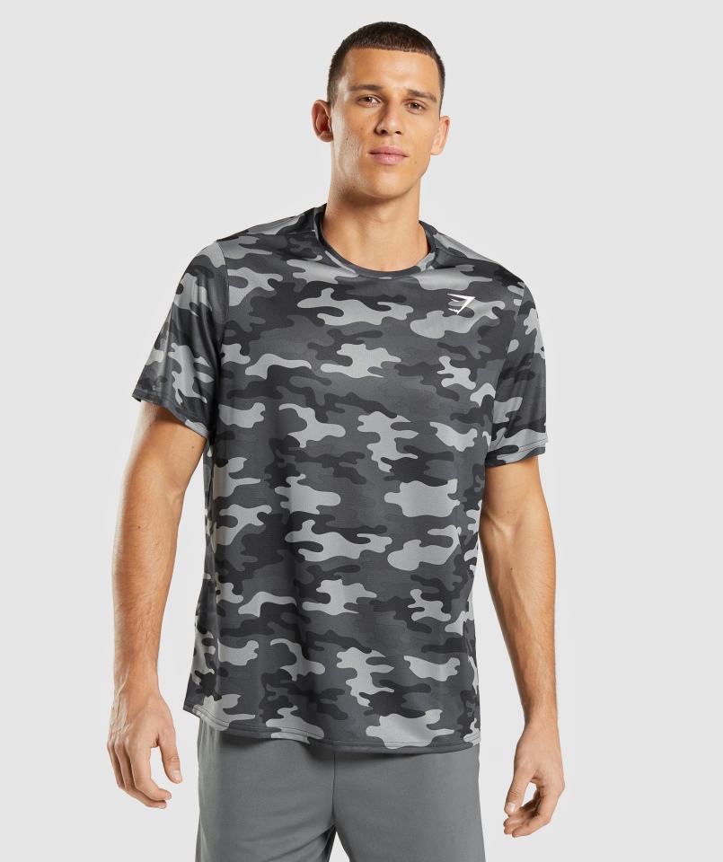 Koszulka Gymshark Przyjazd Szary Nadruk