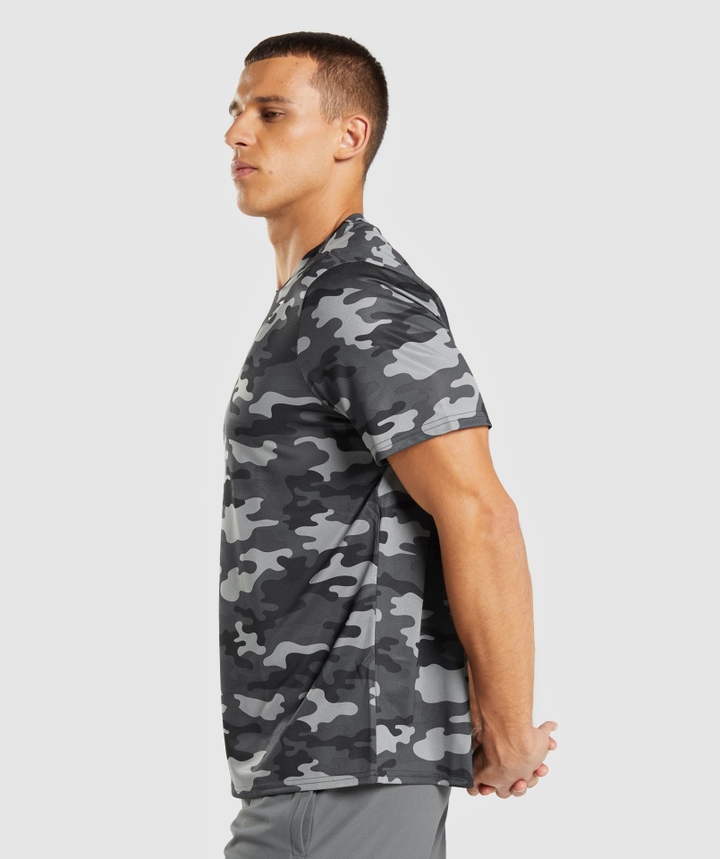 Koszulka Gymshark Przyjazd Szary Nadruk