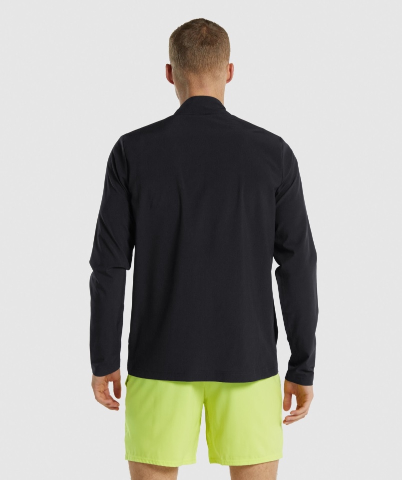 Gymshark Arrival Tkana Kurtka Na Całej Długości Z Zamkiem Błyskawicznym Czarna