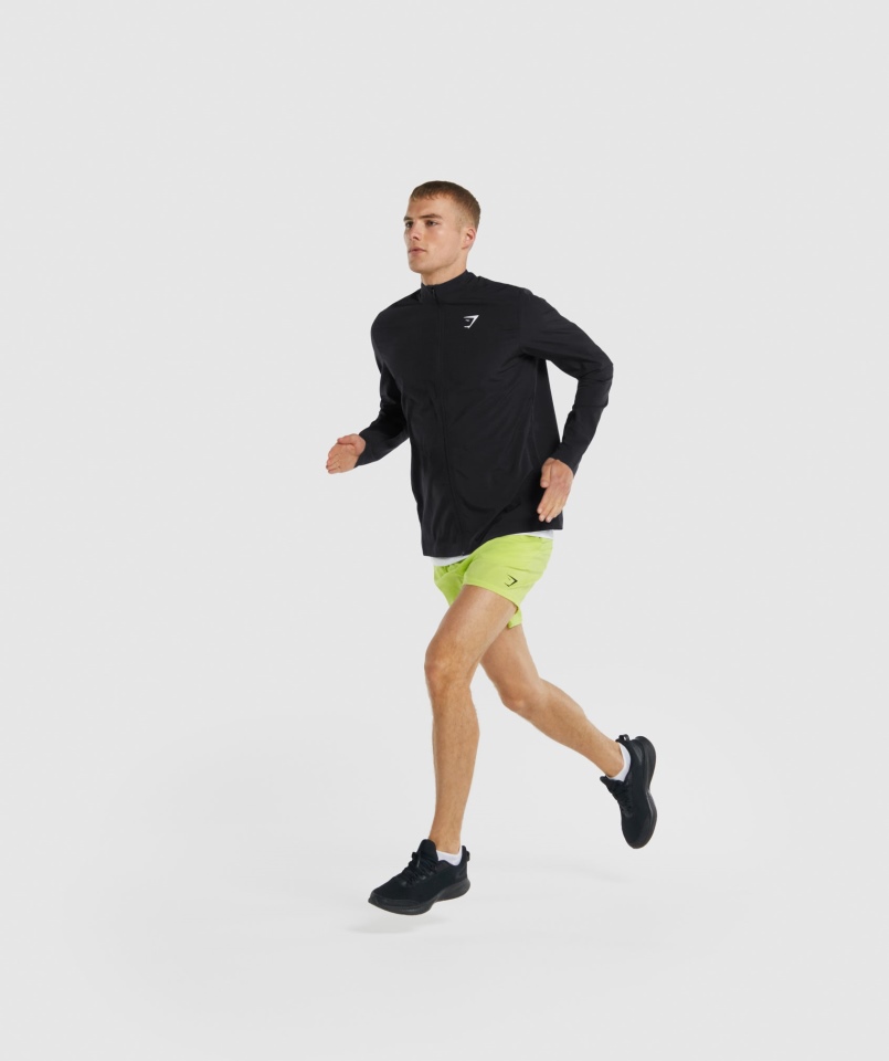 Gymshark Arrival Tkana Kurtka Na Całej Długości Z Zamkiem Błyskawicznym Czarna