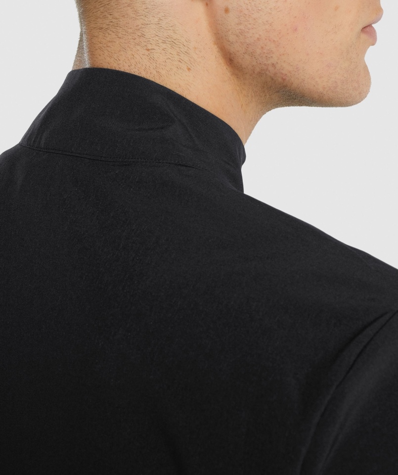 Gymshark Arrival Tkana Kurtka Na Całej Długości Z Zamkiem Błyskawicznym Czarna