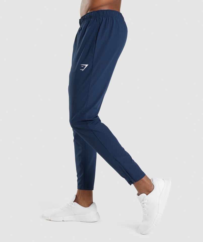 Gymshark Arrival Tkane Joggersy Granatowe