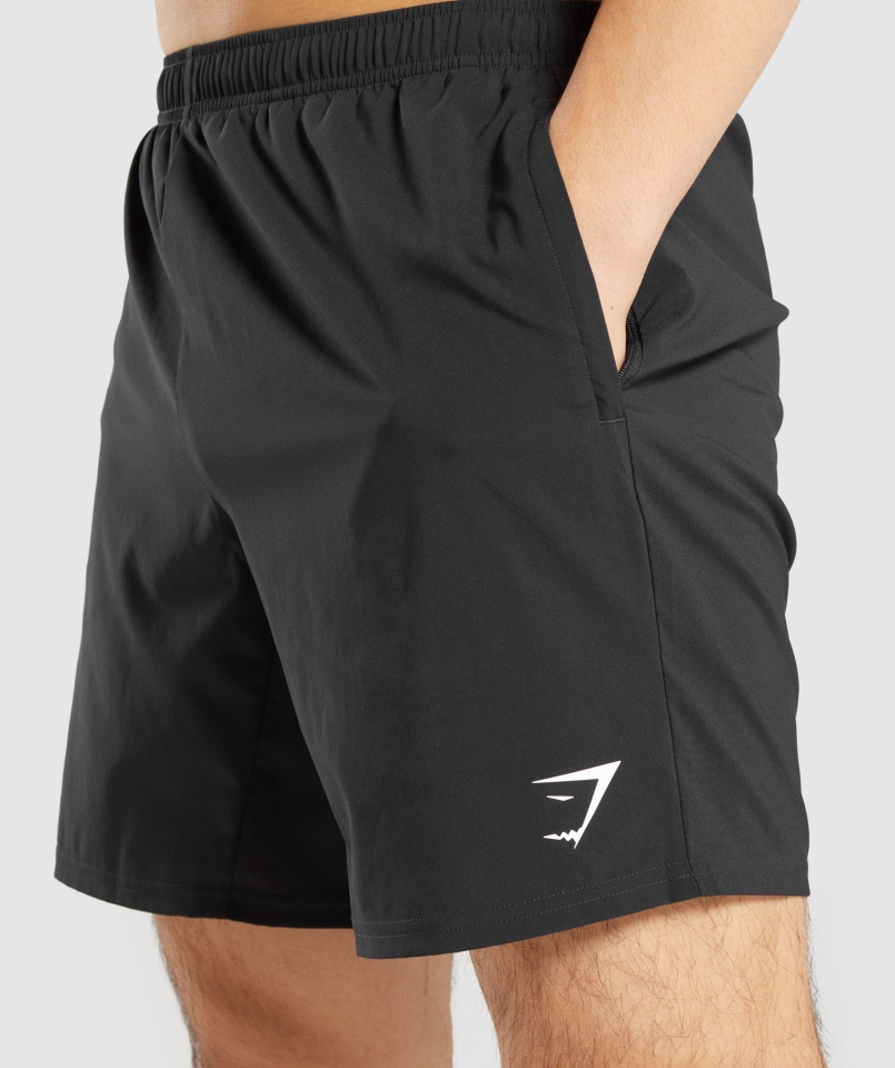 Gymshark Arrival Czarne Szorty Z Kieszenią Na Suwak