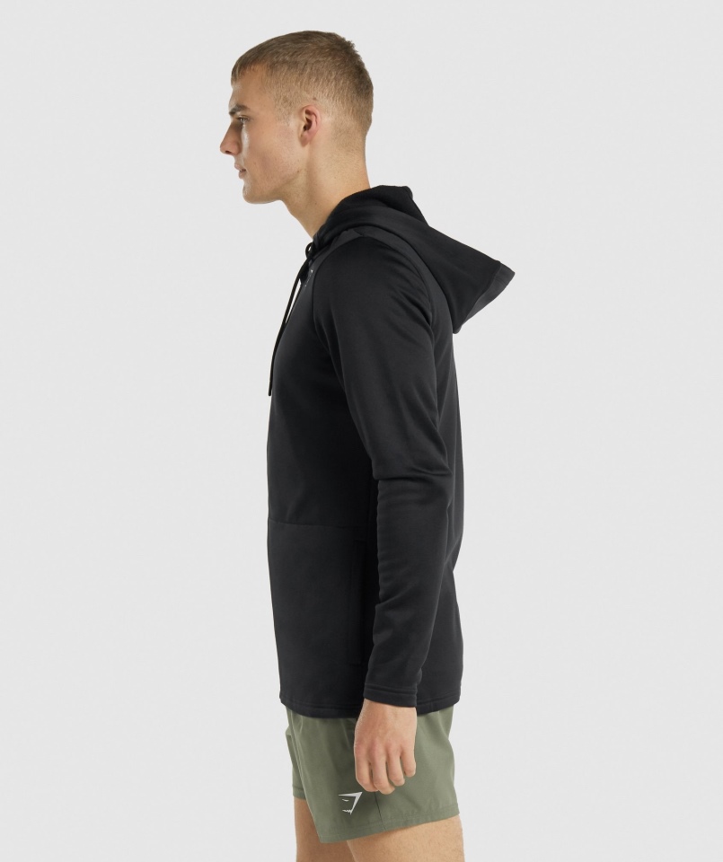 Gymshark Arrival Czarna Bluza Z Kapturem Zapinana Na Zamek