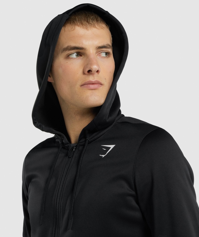 Gymshark Arrival Czarna Bluza Z Kapturem Zapinana Na Zamek