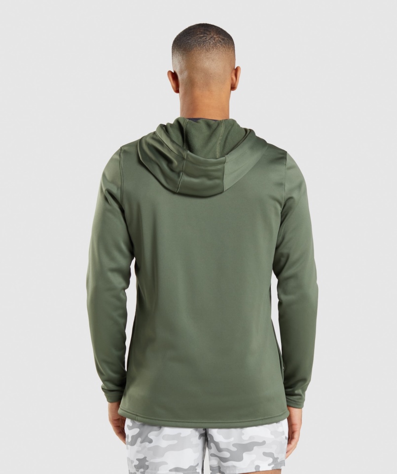 Gymshark Arrival Bluza Z Kapturem Na Zamek Rdzeń Oliwkowy